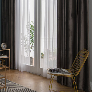 Lustrous Taupe Gray Velvet Curtain