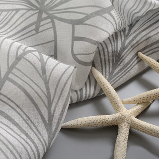 Lush Palm Tree Paradise Gray Semi Sheer Curtain 3