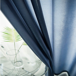 Satiny Touch Navy Blue Sheer Curtain 5