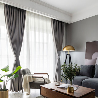 Herringbone Gray 100% Blackout Curtain 3