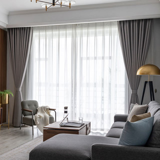 Herringbone Light Lilac Gray 100% Blackout Curtain 4