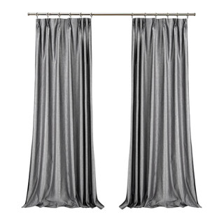 Metallic Fantasy Subtle Textured Striped Sparkling Shimmering Silver Gray Curtain 4