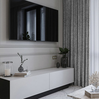 Metallic Fantasy Subtle Textured Striped Sparkling Shimmering Silver Gray Curtain 3