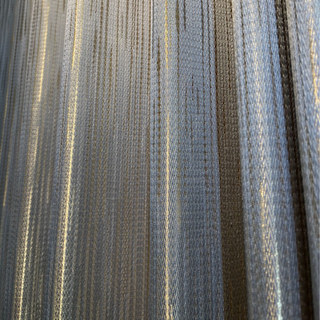Sunbeam Glistening Subtle Textured Striped Champagne Gold and Gray Curtain 4
