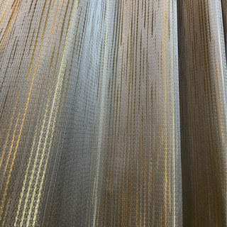 Sunbeam Glistening Subtle Textured Striped Champagne Gold and Gray Curtain 6