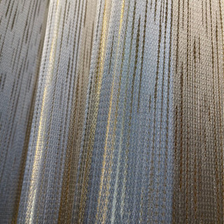 Sunbeam Glistening Subtle Textured Striped Champagne Gold and Gray Curtain 8