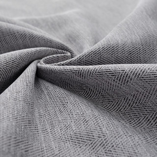 Blackout Zigzag Twill Gray Curtain