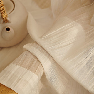 Cotton Crush Cream Ivory Crushed Semi Sheer Sheer Curtain 5