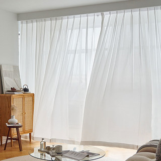 Pinstripes White Crushed Sheer Sheer Curtain 3
