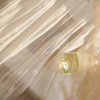 Cotton Crush Cream Ivory Crushed Semi Sheer Sheer Curtain 3