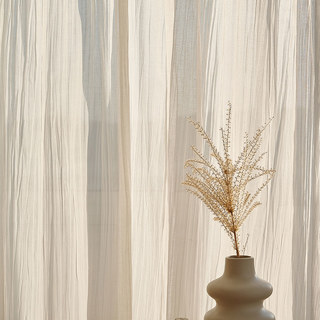 Cotton Crush Cream Ivory Crushed Semi Sheer Sheer Curtain 4