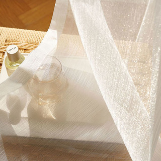 Paris Cascade Shimmering Striped White Sheer Sheer Curtain 4