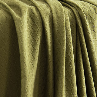 Scandinavian Basketweave Textured Olive Green Velvet Blackout Curtains 4