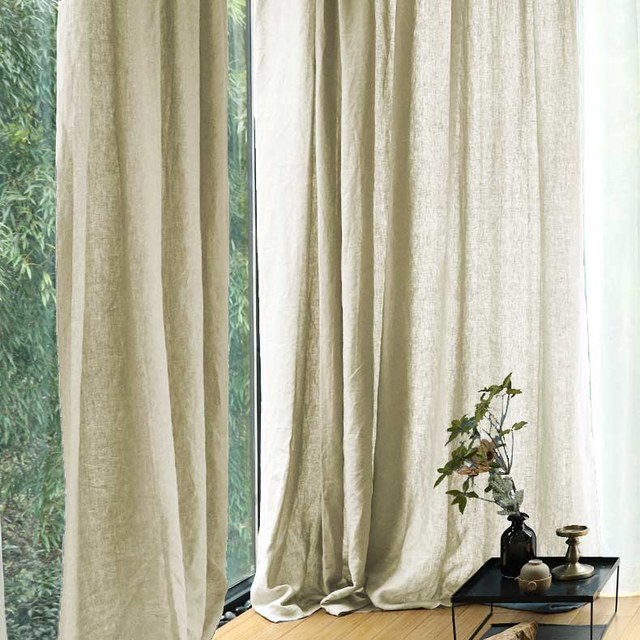 Wabi Sabi 100% Flax Linen Natural Colour Sheer Curtain 1