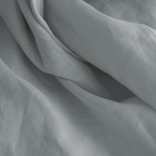 Wabi Sabi Pure Flax Linen Light Gray Sheer Curtain