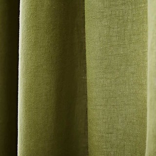Wabi Sabi Pure Flax Linen Olive Green Sheer Curtain