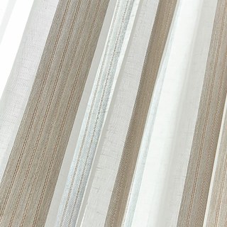 Moondance Haze Blue Mocha Striped Semi Sheer Sheer Curtains 3