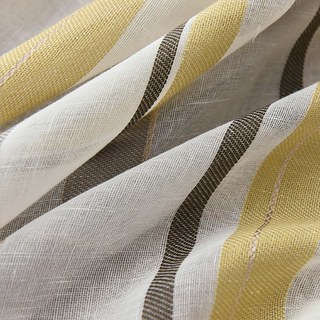 Moondance Yellow Gray Striped Semi Sheer Sheer Curtains 6