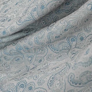 New Classics Luxury Damask Jacquard Gray & Blue Curtain 6