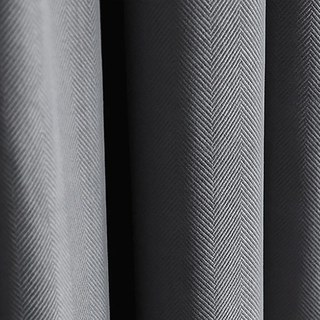 Sunnyvale Herringbone Ash Gray Textured Velvet Blackout Curtains 2