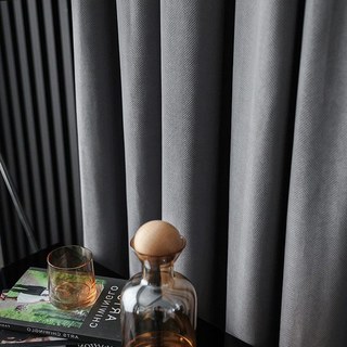 Sunnyvale Herringbone Ash Gray Textured Velvet Blackout Curtains 3