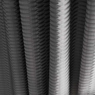 Lusso 3D Jacquard Charcoal Gray Hexagon Geometric Blackout Curtain 4