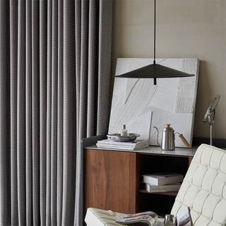 Lusso 3D Jacquard Charcoal Gray Hexagon Geometric Blackout Curtain 3