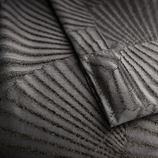 Oriental Fans Luxury Art Deco Jacquard Patterned Gray Curtain 8