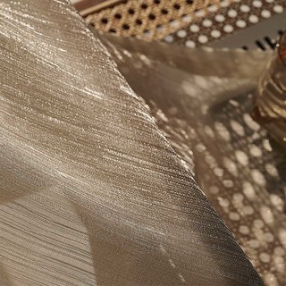 Paris Cascade Shimmering Striped Coffee Taupe Brown Sheer Sheer Curtain 3