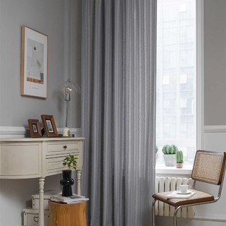 Boho Chic Gray Light Charcoal Fringe Striped Curtain 4