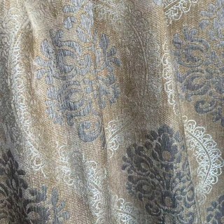 Legacy Luxury Chenille Damask Gray & Mocha Brown Curtain 3