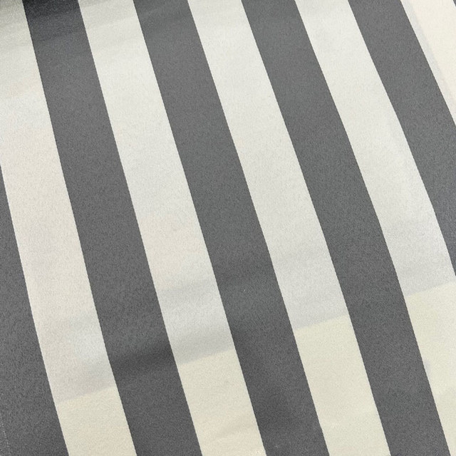 Sleek Gray and White Striped Curtain 1