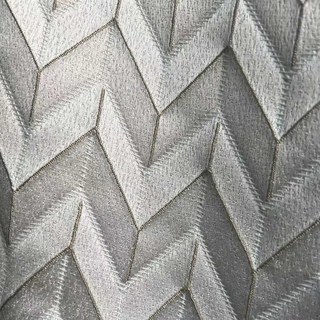 Elegante Art Deco Chevron Silvery Gray Curtains 4