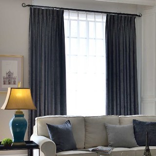 Luxury Gray Colour Chenille Curtain 5