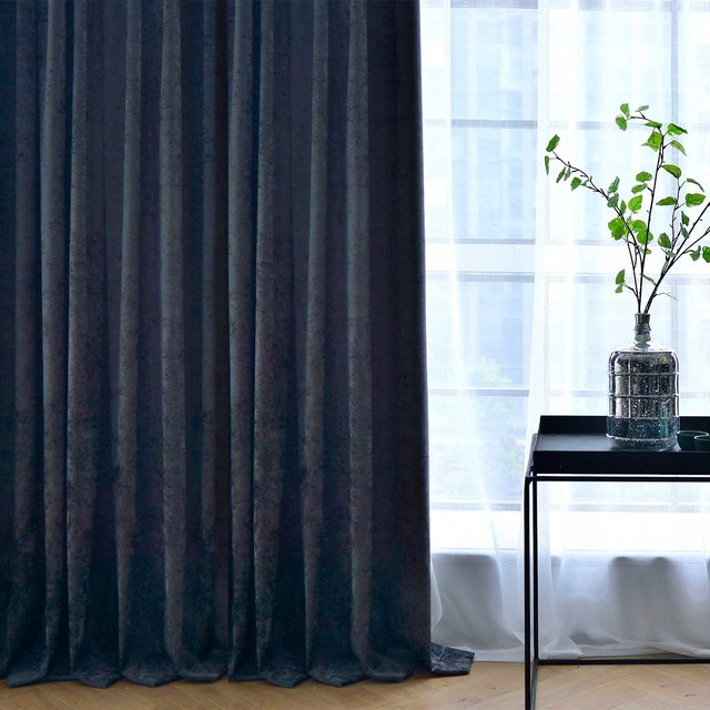 Luxury Gray Colour Chenille Curtain 1