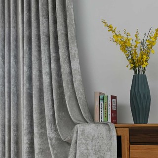 Luxury Silver Gray Colour Chenille Curtain 2