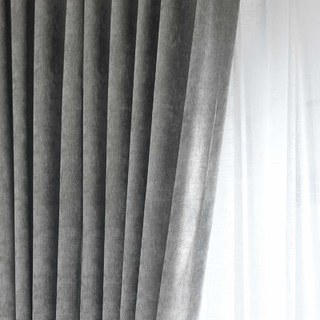 Luxury Silver Gray Colour Chenille Curtain 3