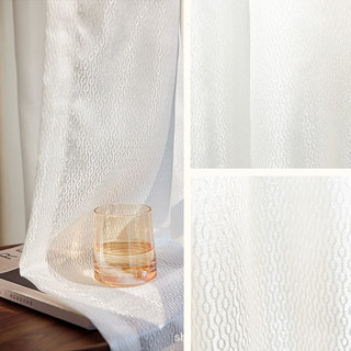 Shimmering Chains Ivory White Striped Sheer Curtain 4