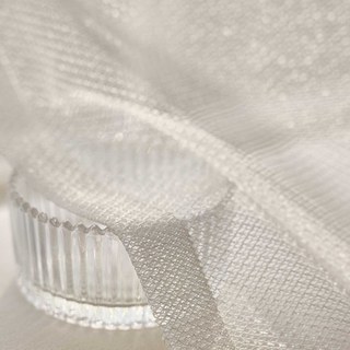 Silver Pond Ivory White Glittering Mesh Net Curtain