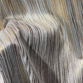 Sunbeam Glistening Subtle Textured Striped Gold & Gray Curtain 2