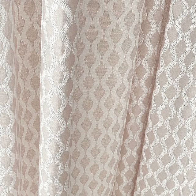 Enchanted Ogee Shimmering Geometric Light Gray Taupe Curtains 1
