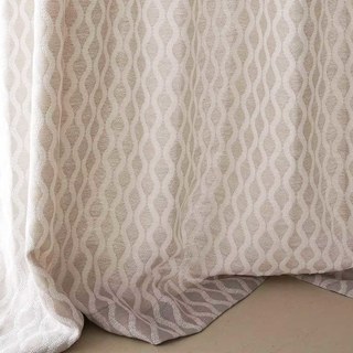 Enchanted Ogee Shimmering Geometric Light Gray Taupe Curtains 3