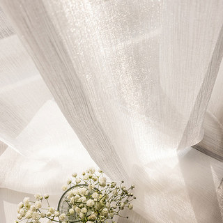 Paris Cascade Shimmering Striped White Sheer Sheer Curtain 2