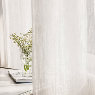 Paris Cascade Shimmering Striped White Sheer Sheer Curtain 3