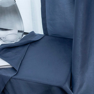 Satiny Touch Navy Blue Sheer Curtain 6
