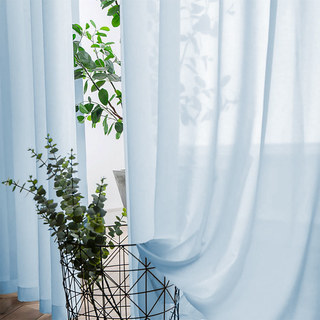Soft Breeze Baby Blue Chiffon Sheer Curtain 2