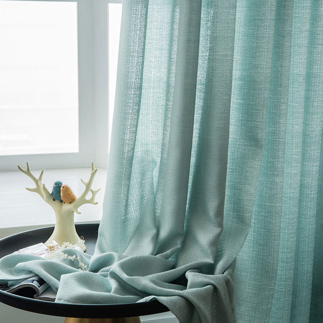 The Bright Side Mint Green Heavy Semi Sheer Sheer Curtain 1