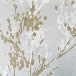 Painted Veil Abstract Watercolour Ivory White and Gold Floral Sheer Curtains 3
