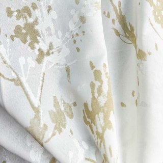 Painted Veil Abstract Watercolour Ivory White and Gold Floral Sheer Curtains 6