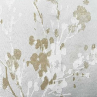 Painted Veil Abstract Watercolour Ivory White and Gold Floral Sheer Curtains 4